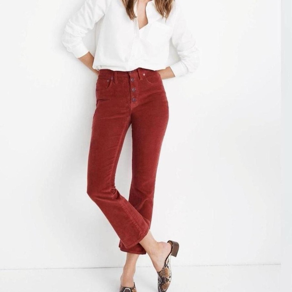 Madewell Cali Demi Red Corduroy Jeans